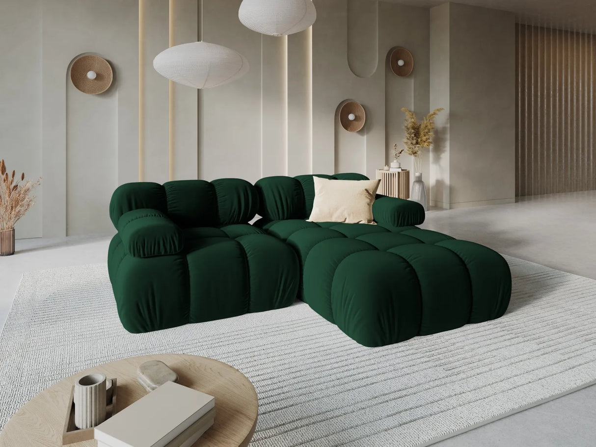 Bellis Modulares Sofa mit 2 Modulen 188x155cm aus Samt-Stoff (Blu78) in Flaschengrün – Bild 9