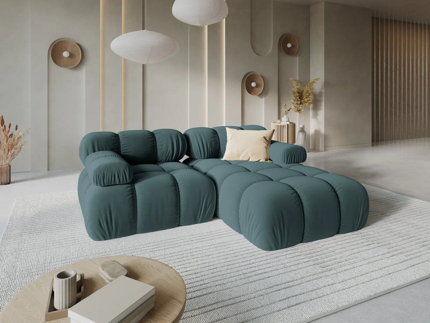 Bellis Modulares Sofa mit 2 Modulen 188x155cm aus Samt-Stoff (Blu85) in Türkis – Bild 9