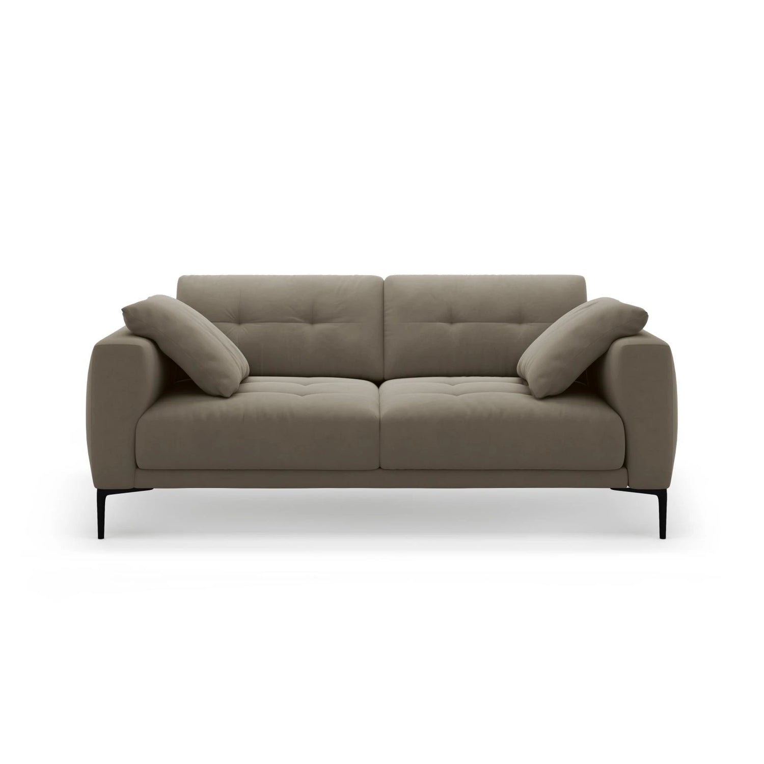 Bemy 3-Sitzer Sofa aus Samt (Salvador 3) in Grau-Braun, 200x102 cm – Bild 1