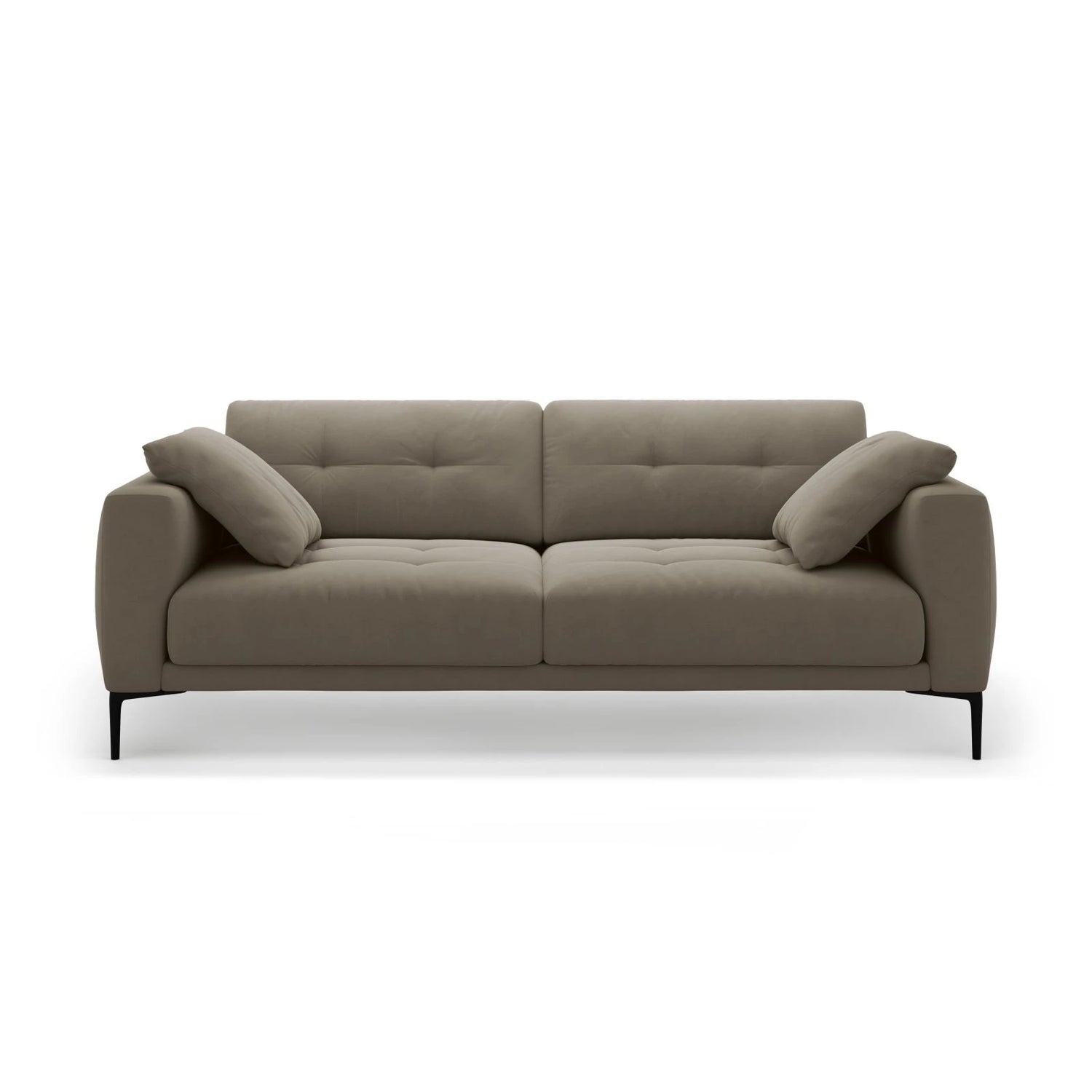 Bemy 4-Sitzer Sofa aus Samt (Salvador 3) in Grau-Braun, 230x102 cm – Bild 1