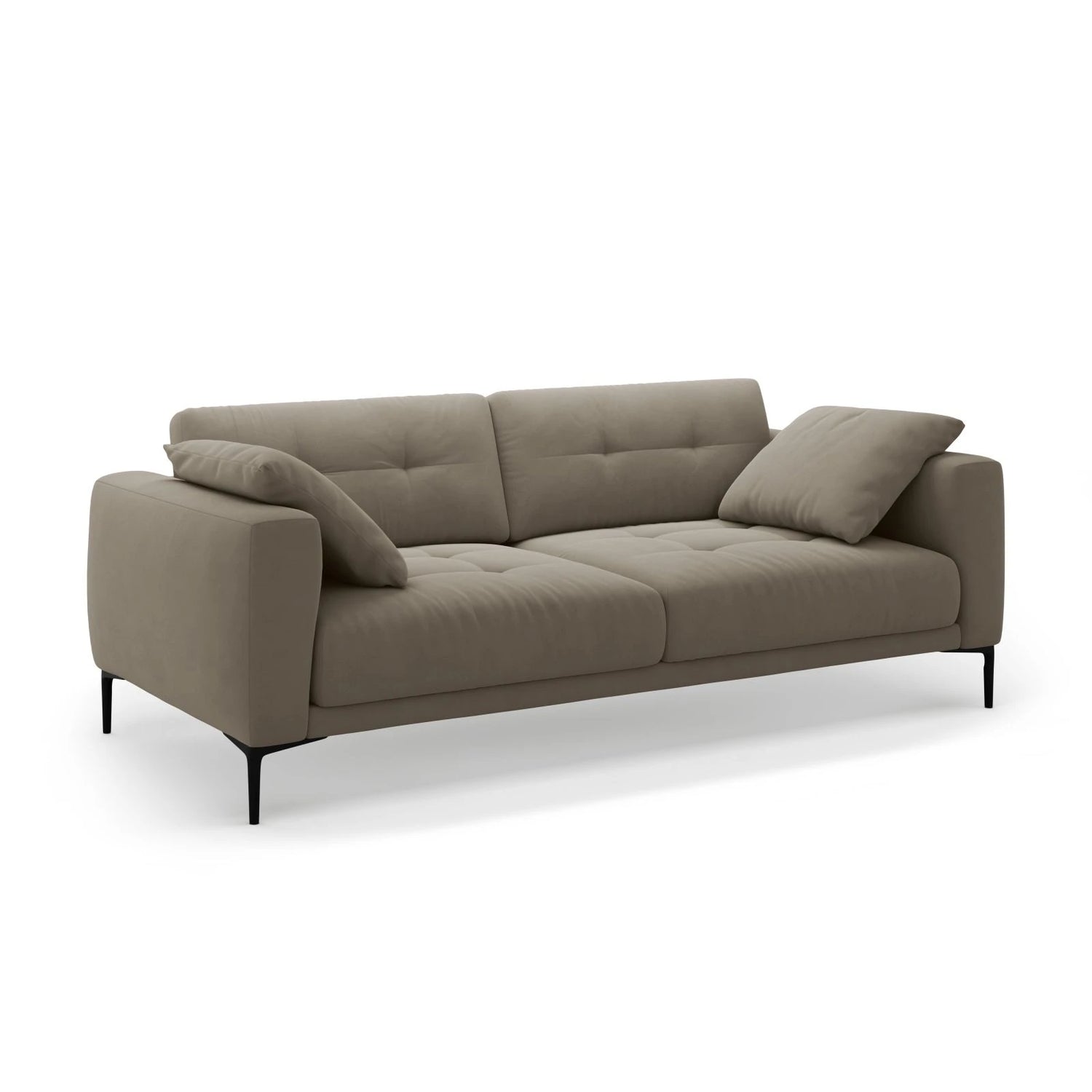 Bemy 4-Sitzer Sofa aus Samt (Salvador 3) in Grau-Braun, 230x102 cm – Bild 2