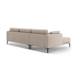 Bemy Ecksofa Links aus Samt (Salvador 1) in Beige, 295x174 cm – Bild 3