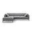 Bemy Ecksofa Links aus Samt (Salvador 17) in Grau, 295x174 cm – Bild 1