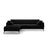 Bemy Ecksofa Links aus Samt (Salvador 19) in Schwarz, 295x174 cm – Bild 1
