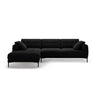Bemy Ecksofa Links aus Samt (Salvador 19) in Schwarz, 295x174 cm – Bild 1