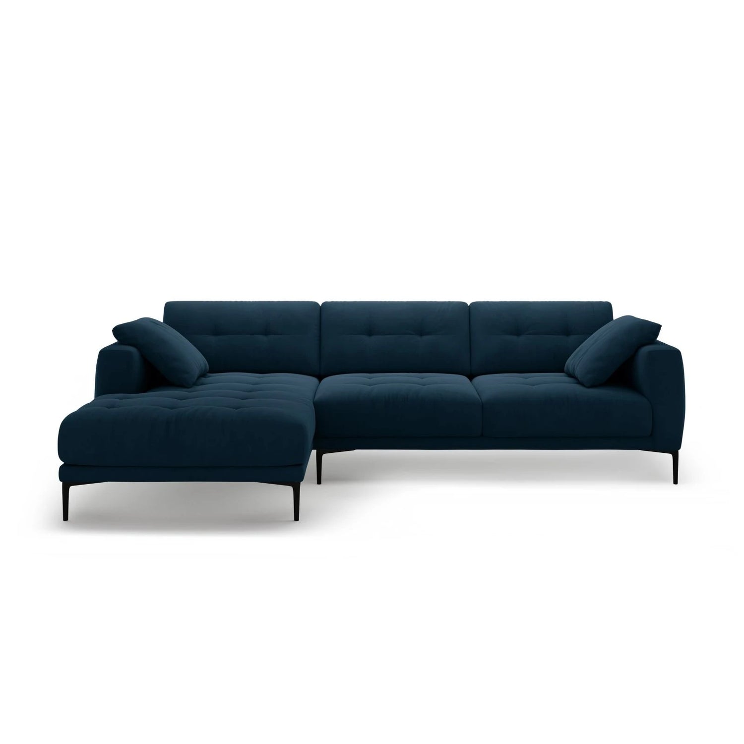 Bemy Ecksofa Links aus Samt (Salvador 5) in Königsblau, 295x174 cm – Bild 1