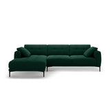 Bemy Ecksofa Links aus Samt (Salvador 7) in Flaschengrün, 295x174 cm – Bild 1