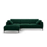 Bemy Ecksofa Links aus Samt (Salvador 7) in Flaschengrün, 295x174 cm – Bild 1