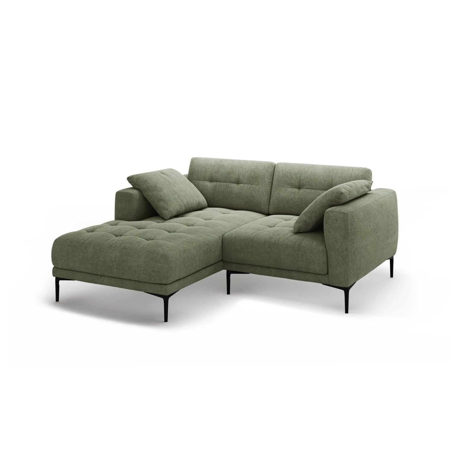 Bemy Ecksofa Links aus Strukturierter Stoff (Sorella 34) in Dunkles olivgrün, 205x174 cm – Bild 2