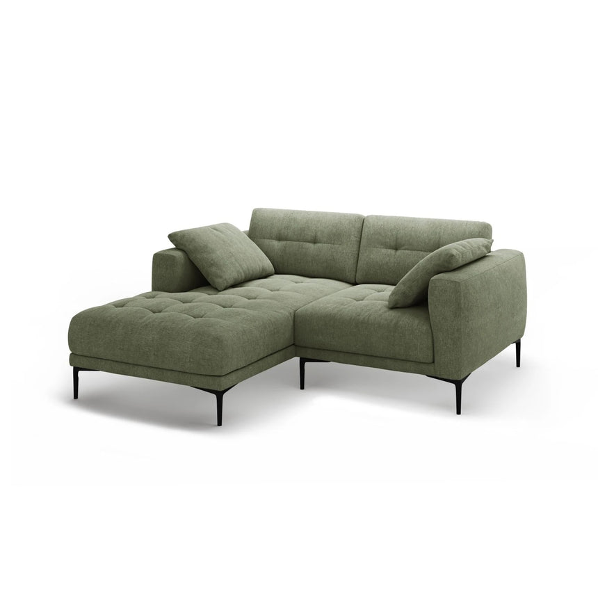 Bemy Ecksofa Links aus Strukturierter Stoff (Sorella 34) in Dunkles olivgrün, 205x174 cm – Bild 2