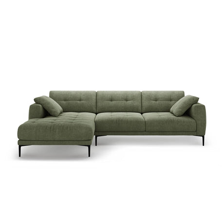 Bemy Ecksofa Links aus Strukturierter Stoff (Sorella 34) in Dunkles olivgrün, 295x174 cm – Bild 1