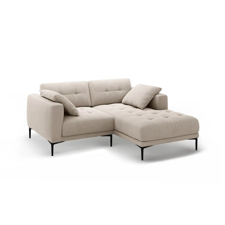 Bemy Ecksofa Rechts aus Samt (Salvador 1) in Beige, 205x174 cm – Bild 2