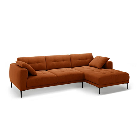 Bemy Ecksofa Rechts aus Samt (Salvador 14) in Terrakotta, 295x174 cm – Bild 2