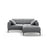 Bemy Ecksofa Rechts aus Samt (Salvador 17) in Grau, 205x174 cm – Bild 1