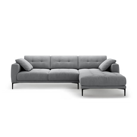 Bemy Ecksofa Rechts aus Samt (Salvador 17) in Grau, 295x174 cm – Bild 1