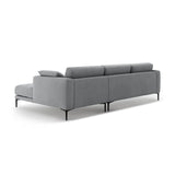 Bemy Ecksofa Rechts aus Samt (Salvador 17) in Grau, 295x174 cm – Bild 3