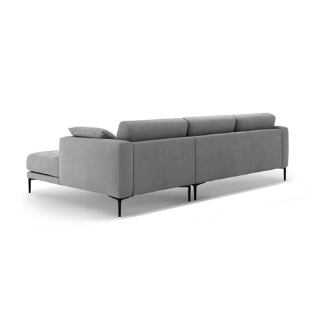Bemy Ecksofa Rechts aus Samt (Salvador 17) in Grau, 295x174 cm – Bild 3