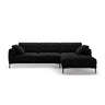 Bemy Ecksofa Rechts aus Samt (Salvador 19) in Schwarz, 295x174 cm – Bild 1