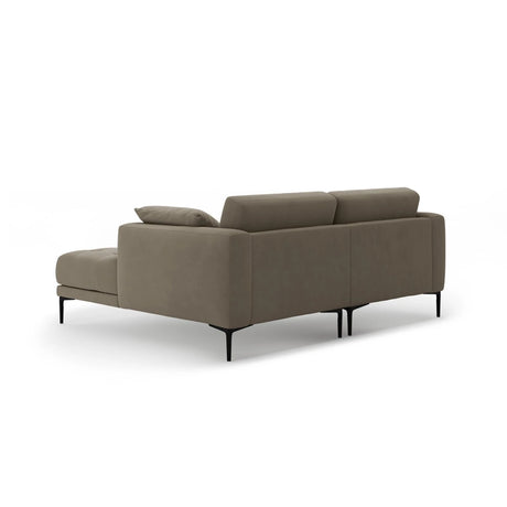 Bemy Ecksofa Rechts aus Samt (Salvador 3) in Grau-Braun, 205x174 cm – Bild 3