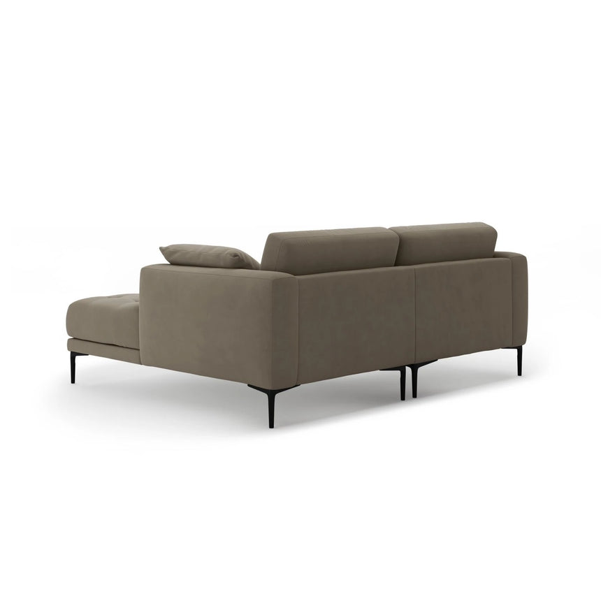 Bemy Ecksofa Rechts aus Samt (Salvador 3) in Grau-Braun, 205x174 cm – Bild 3