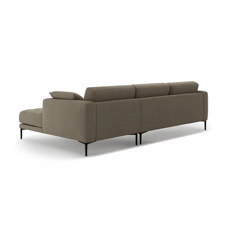 Bemy Ecksofa Rechts aus Samt (Salvador 3) in Grau-Braun, 295x174 cm – Bild 3