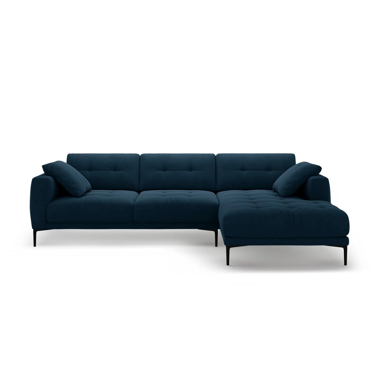 Bemy Ecksofa Rechts aus Samt (Salvador 5) in Königsblau, 295x174 cm – Bild 1