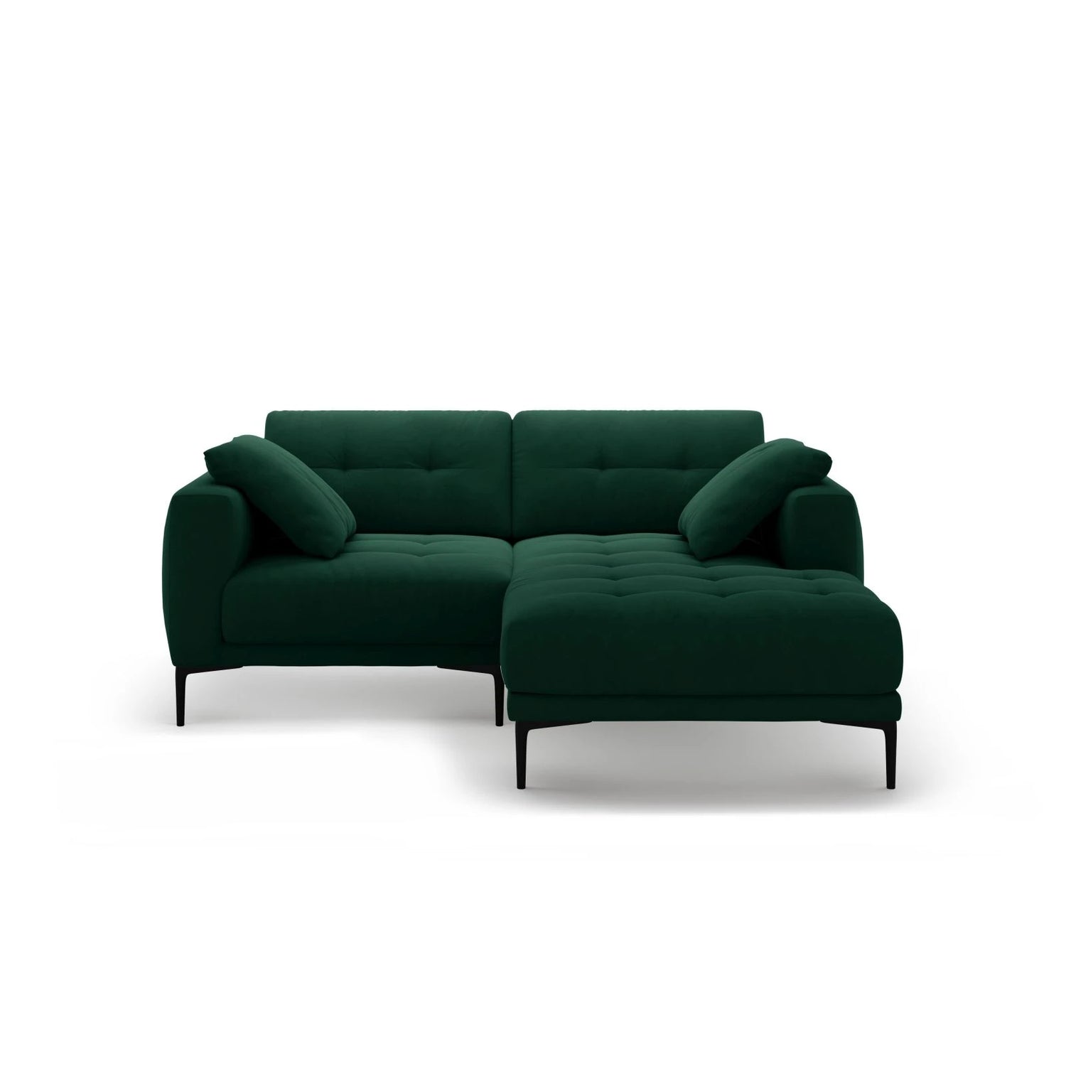 Bemy Ecksofa Rechts aus Samt (Salvador 7) in Flaschengrün, 205x174 cm – Bild 1