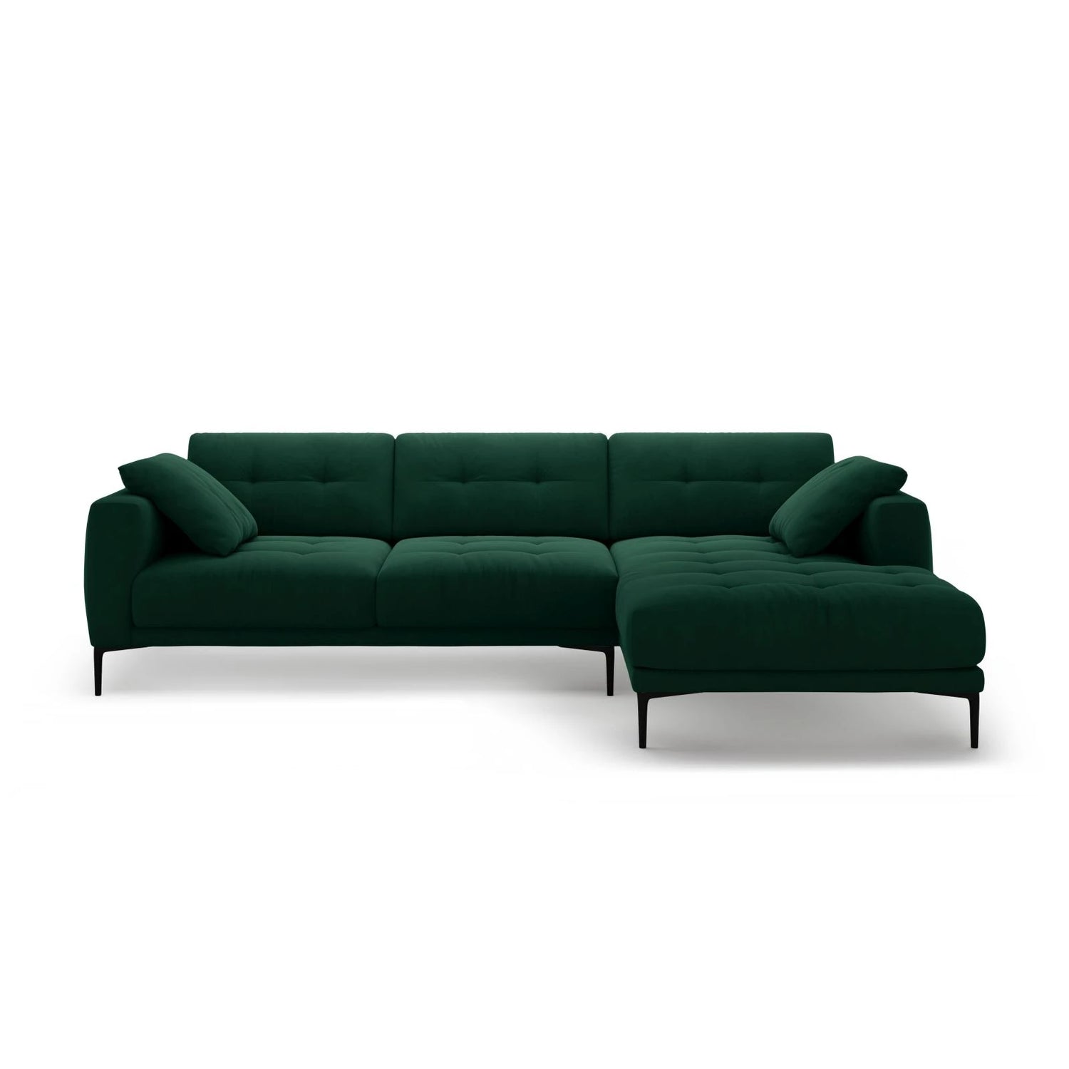 Bemy Ecksofa Rechts aus Samt (Salvador 7) in Flaschengrün, 295x174 cm – Bild 1
