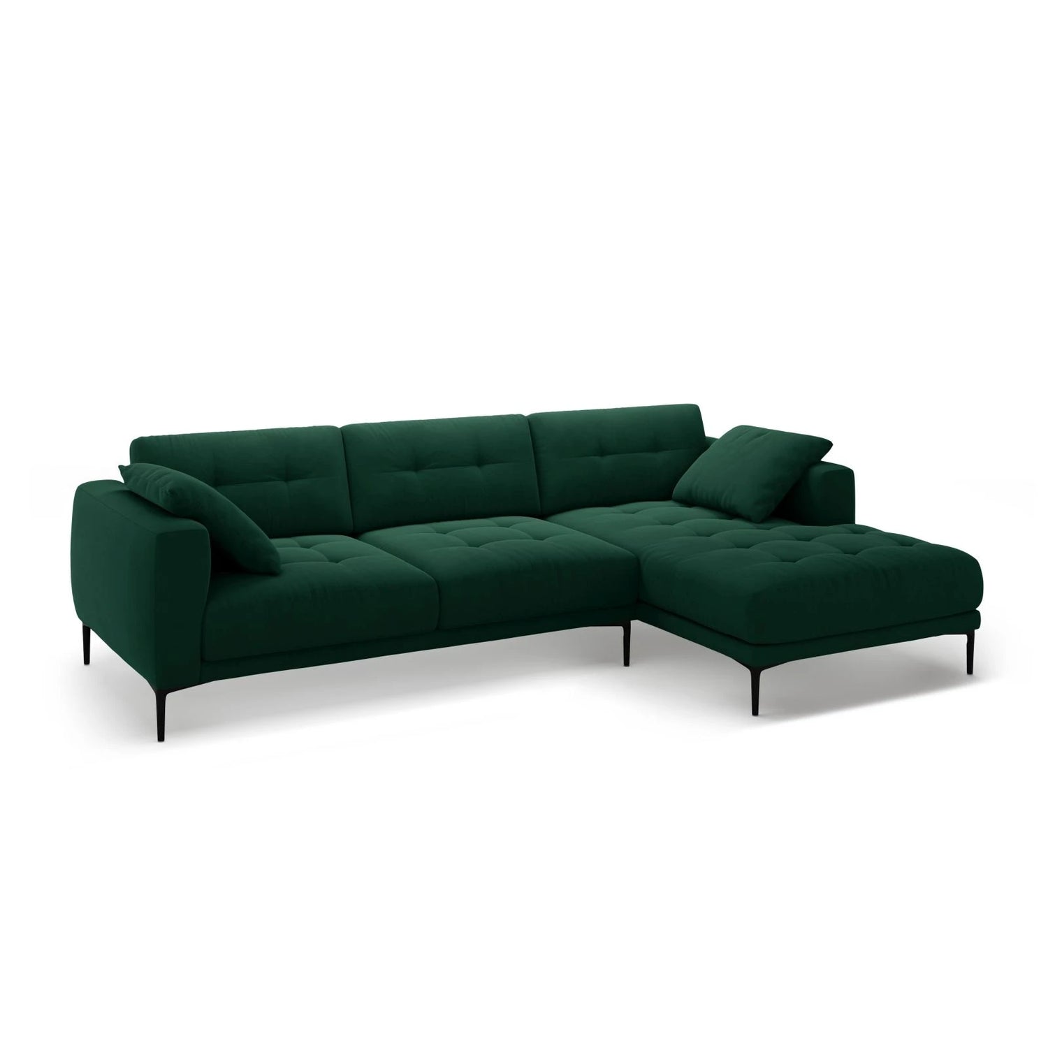 Bemy Ecksofa Rechts aus Samt (Salvador 7) in Flaschengrün, 295x174 cm – Bild 2
