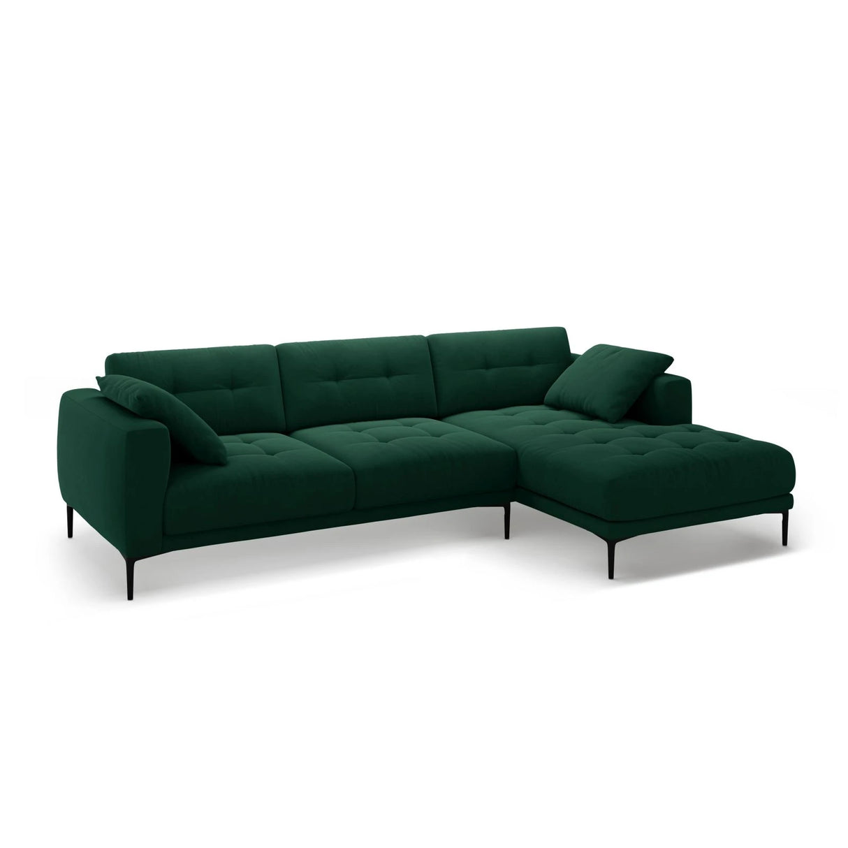 Bemy Ecksofa Rechts aus Samt (Salvador 7) in Flaschengrün, 295x174 cm – Bild 2