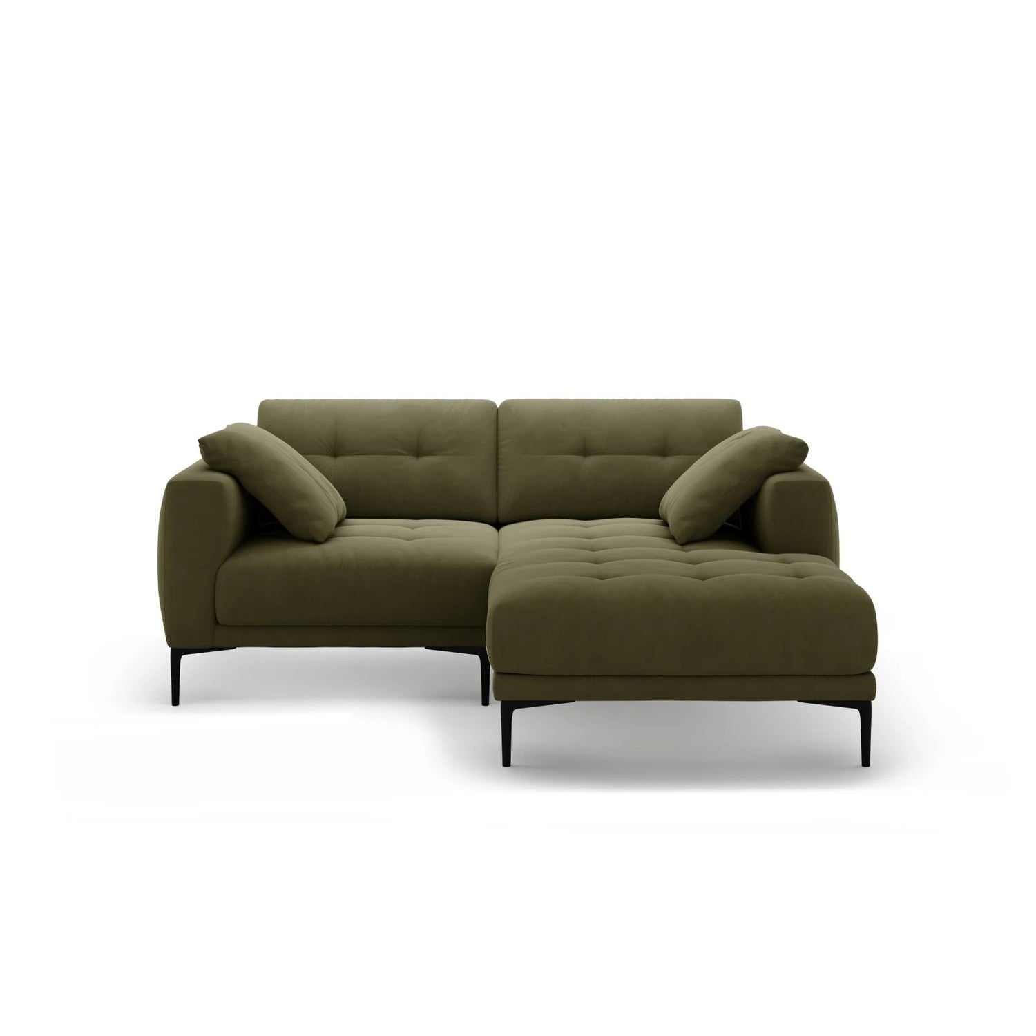Bemy Ecksofa Rechts aus Samt (Salvador 8) in Grün, 205x174 cm – Bild 1