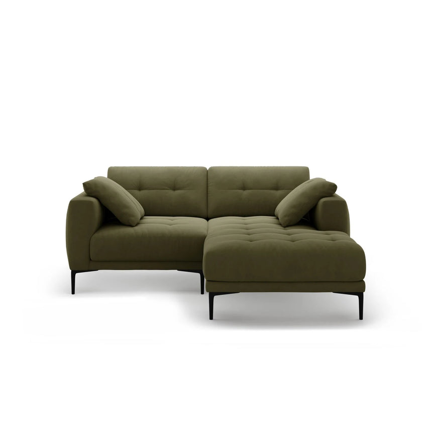 Bemy Ecksofa Rechts aus Samt (Salvador 8) in Grün, 205x174 cm – Bild 1