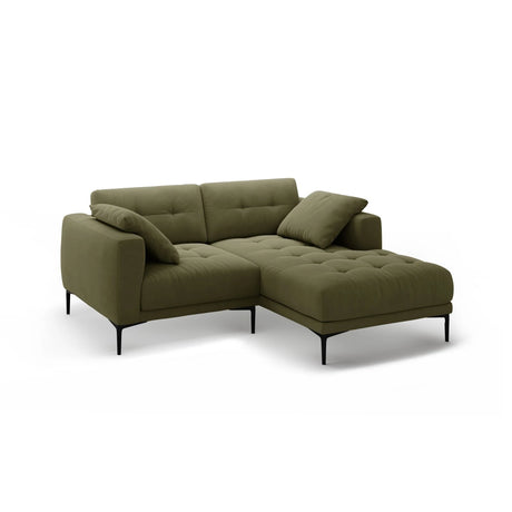 Bemy Ecksofa Rechts aus Samt (Salvador 8) in Grün, 205x174 cm – Bild 2