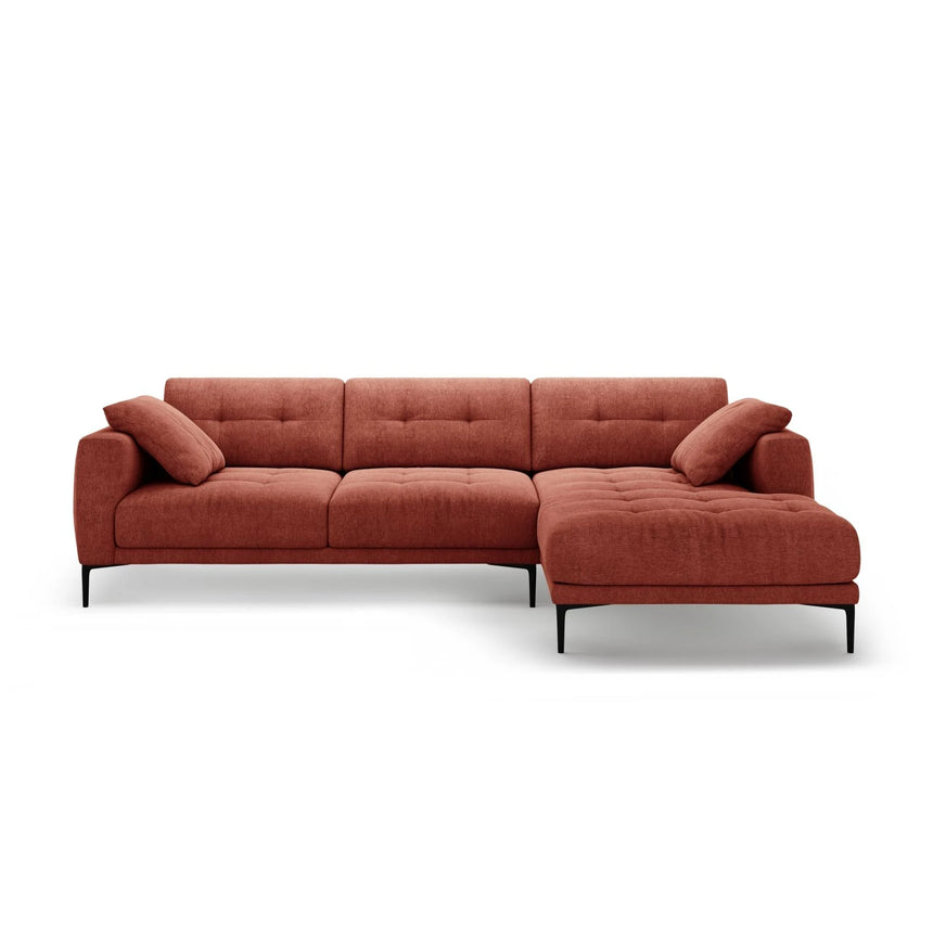 Bemy Ecksofa Rechts aus Strukturierter Stoff (Sorella 58) in Koralle, 295x174 cm – Bild 1