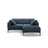 Bemy Ecksofa Rechts aus Strukturierter Stoff (Sorella 77) in Dunkelblau, 205x174 cm – Bild 1