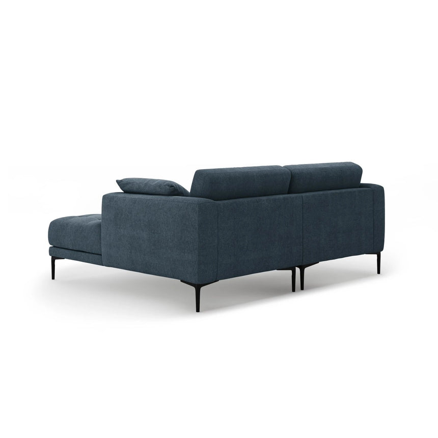 Bemy Ecksofa Rechts aus Strukturierter Stoff (Sorella 77) in Dunkelblau, 205x174 cm – Bild 3