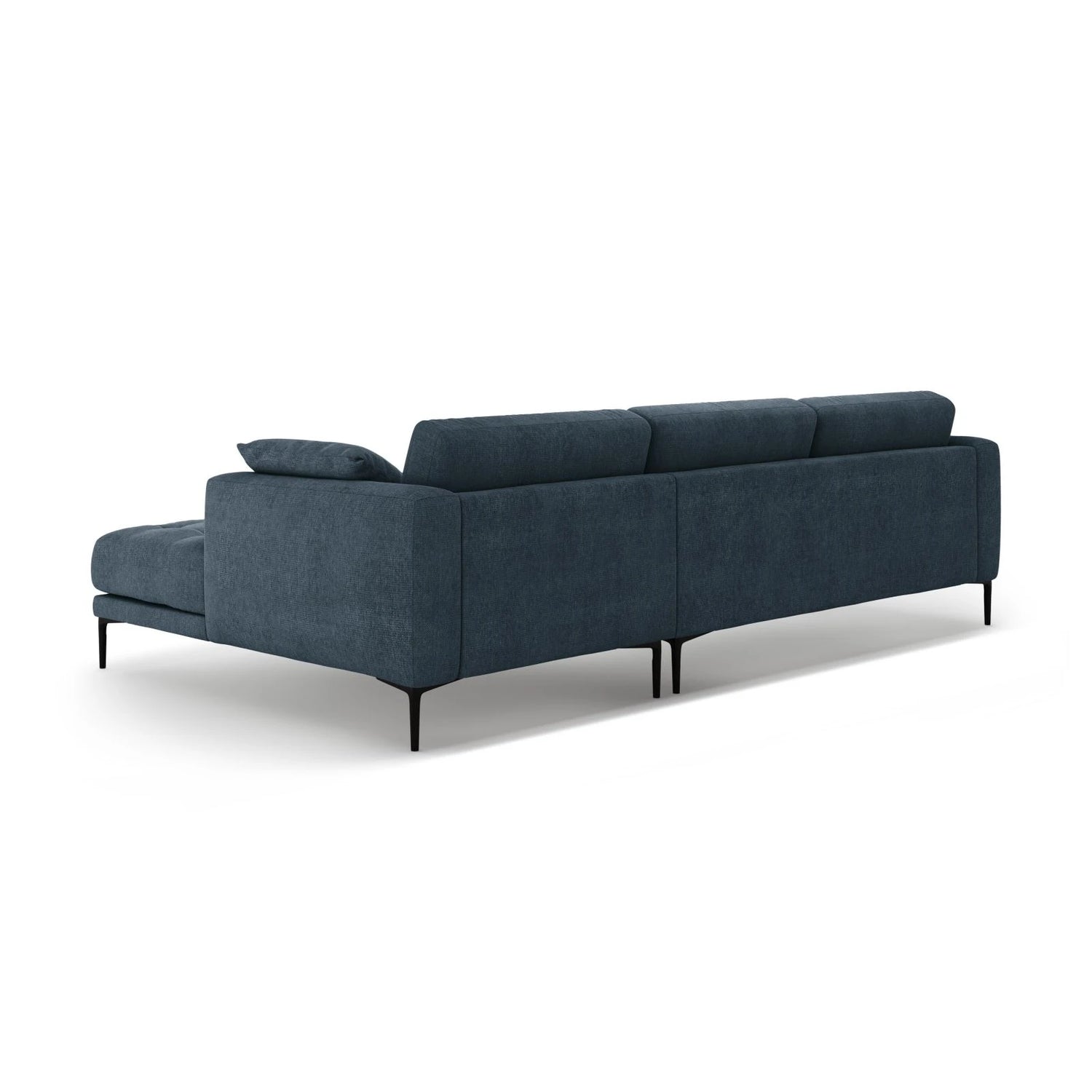 Bemy Ecksofa Rechts aus Strukturierter Stoff (Sorella 77) in Dunkelblau, 295x174 cm – Bild 3