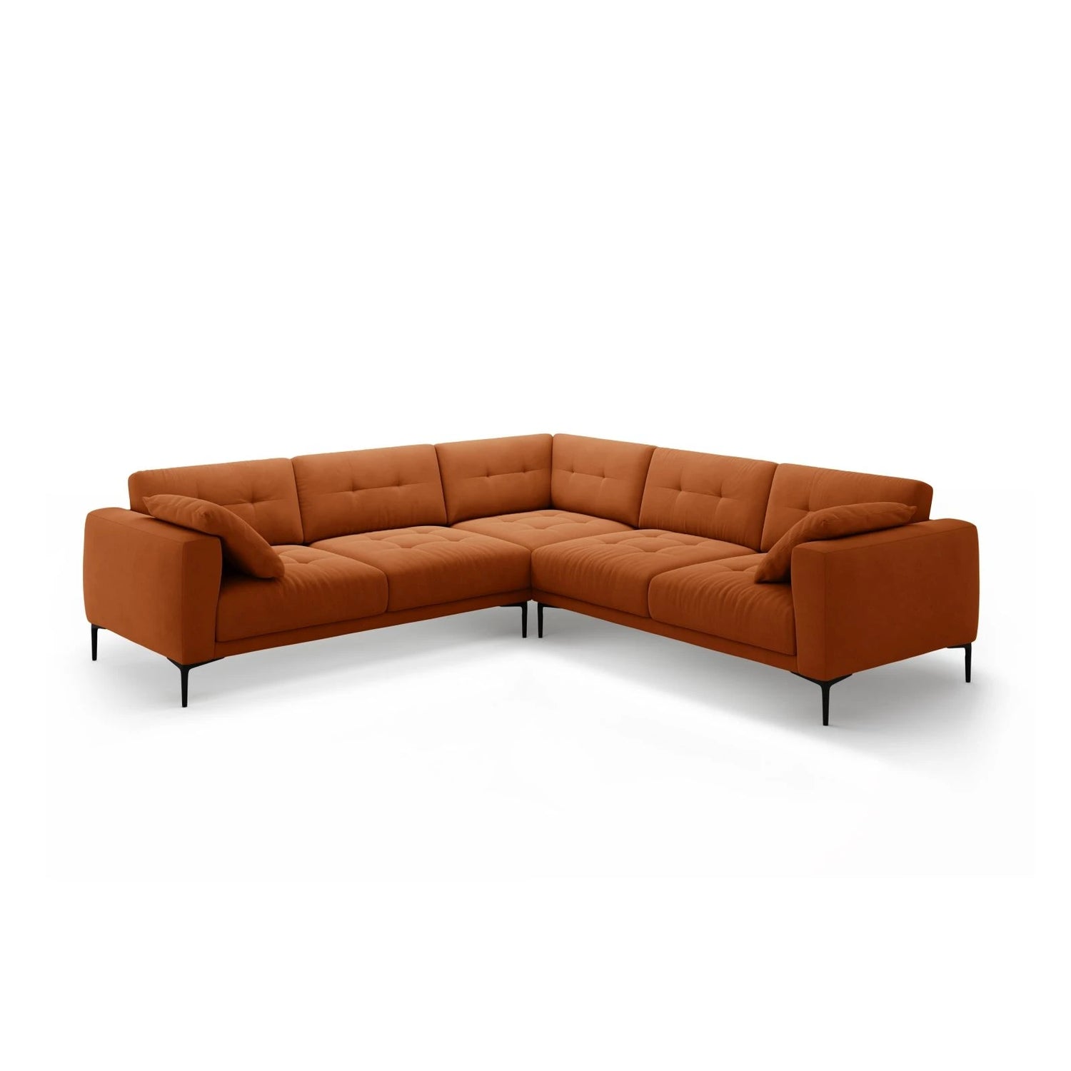 Bemy Ecksofa symmetrisch aus Samt (Salvador 14) in Terrakotta, 290x290 cm – Bild 2