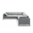 Bemy Ecksofa symmetrisch aus Samt (Salvador 17) in Grau, 290x290 cm – Bild 1