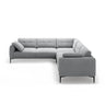 Bemy Ecksofa symmetrisch aus Samt (Salvador 17) in Grau, 290x290 cm – Bild 1