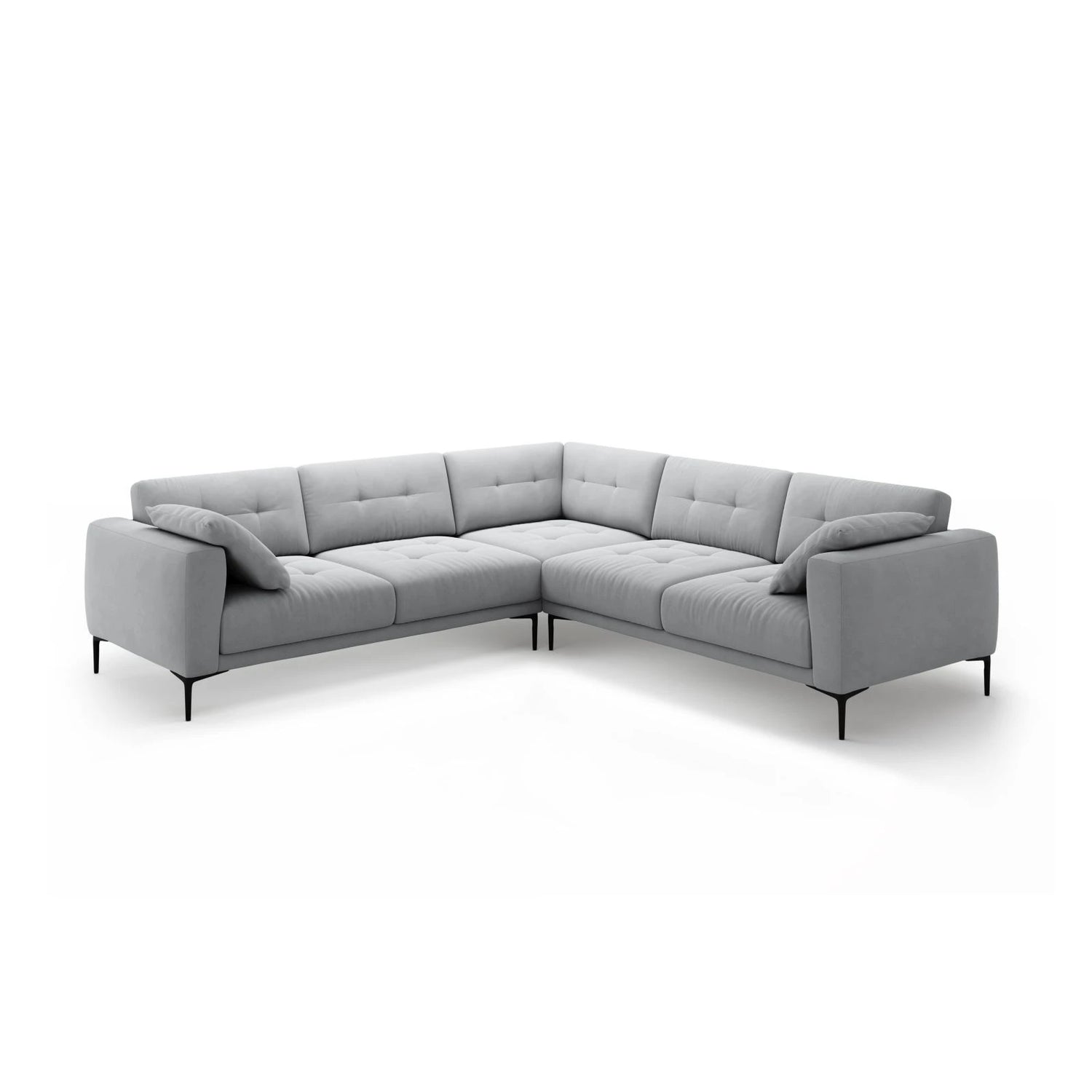 Bemy Ecksofa symmetrisch aus Samt (Salvador 17) in Grau, 290x290 cm – Bild 2