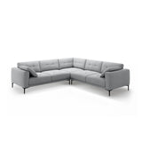 Bemy Ecksofa symmetrisch aus Samt (Salvador 17) in Grau, 290x290 cm – Bild 2