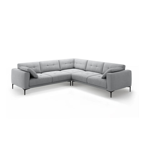Bemy Ecksofa symmetrisch aus Samt (Salvador 17) in Grau, 290x290 cm – Bild 2