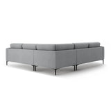 Bemy Ecksofa symmetrisch aus Samt (Salvador 17) in Grau, 290x290 cm – Bild 3