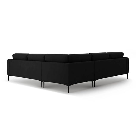 Bemy Ecksofa symmetrisch aus Samt (Salvador 19) in Schwarz, 290x290 cm – Bild 3