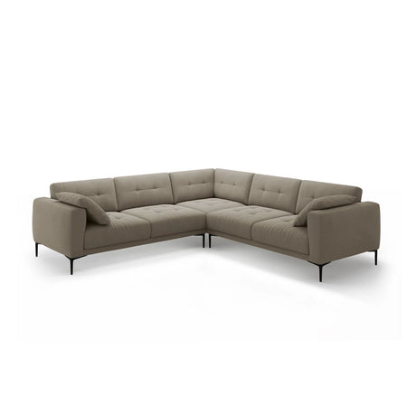 Bemy Ecksofa symmetrisch aus Samt (Salvador 3) in Grau-Braun, 290x290 cm – Bild 2