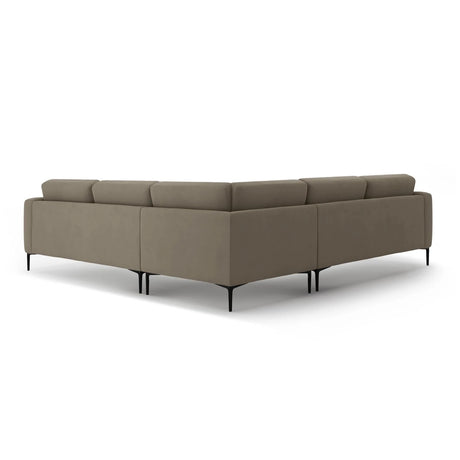 Bemy Ecksofa symmetrisch aus Samt (Salvador 3) in Grau-Braun, 290x290 cm – Bild 3