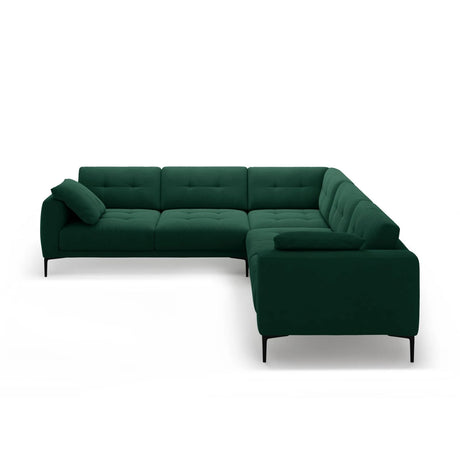 Bemy Ecksofa symmetrisch aus Samt (Salvador 7) in Flaschengrün, 290x290 cm – Bild 1