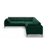 Bemy Ecksofa symmetrisch aus Samt (Salvador 7) in Flaschengrün, 290x290 cm – Bild 1