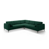 Bemy Ecksofa symmetrisch aus Samt (Salvador 7) in Flaschengrün, 290x290 cm – Bild 2